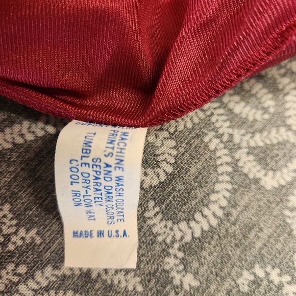 VTG Women's Burgundy Lace Trim Short Sleeve Button Down Pajama‎ Set Classy Sexy - Picture 6 of 8